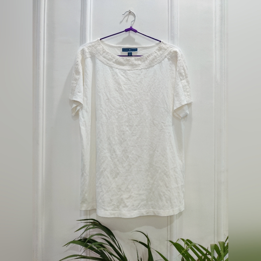 Karen Scott White Short Sleeve Shirt Medium - Picture 1 of 6